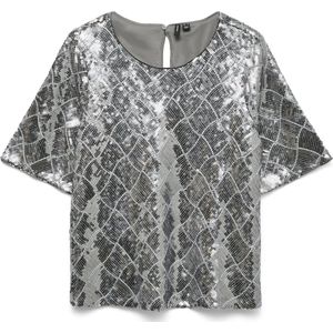 Vero Moda - Vmmilka 2/4 Top Wvn - T-shirt - Ultimate Grey
