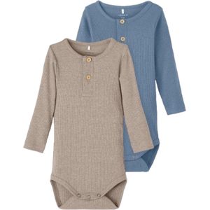 Body - Lange Mouwen - 2-pack - Drukknoopsluiting - Kantdetail