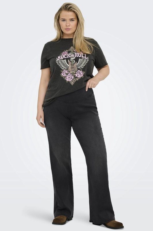 ONLY - BLUSH MID - Spijkerbroek - Washed Black - Flared Fit