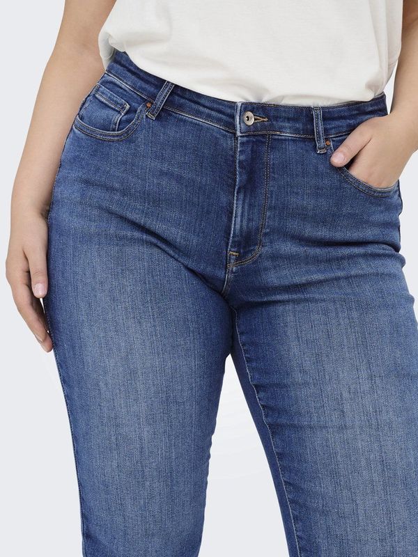 ONLY CARMAKOMA - Slim Fit Jeans - Blauw - Katoen
