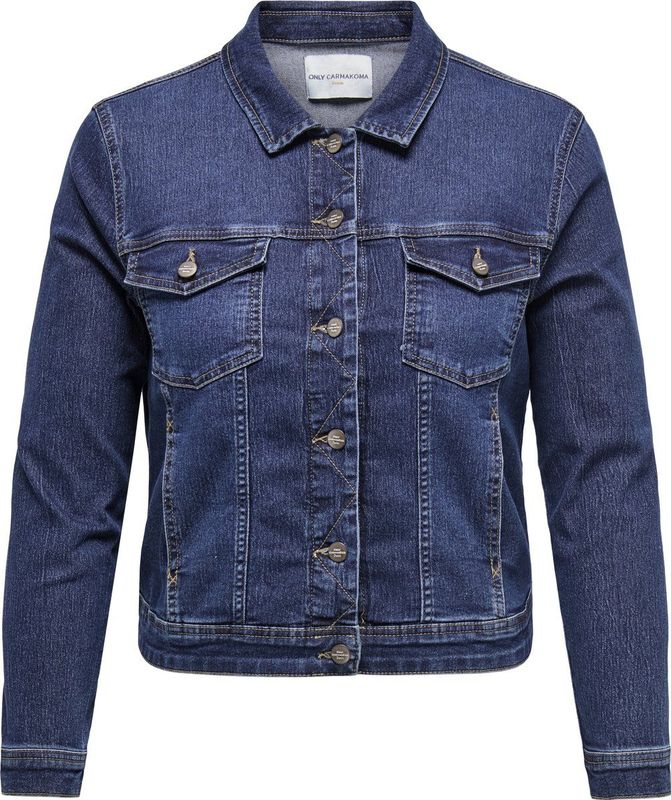 Denim Jas - Blauw - Lange Mouwen - Knoopsluiting - Borstzakken