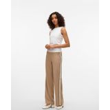 Vero Moda, Broeken, Heren, Beige, L L32, Wijde Panel Broek in Zilver Mink