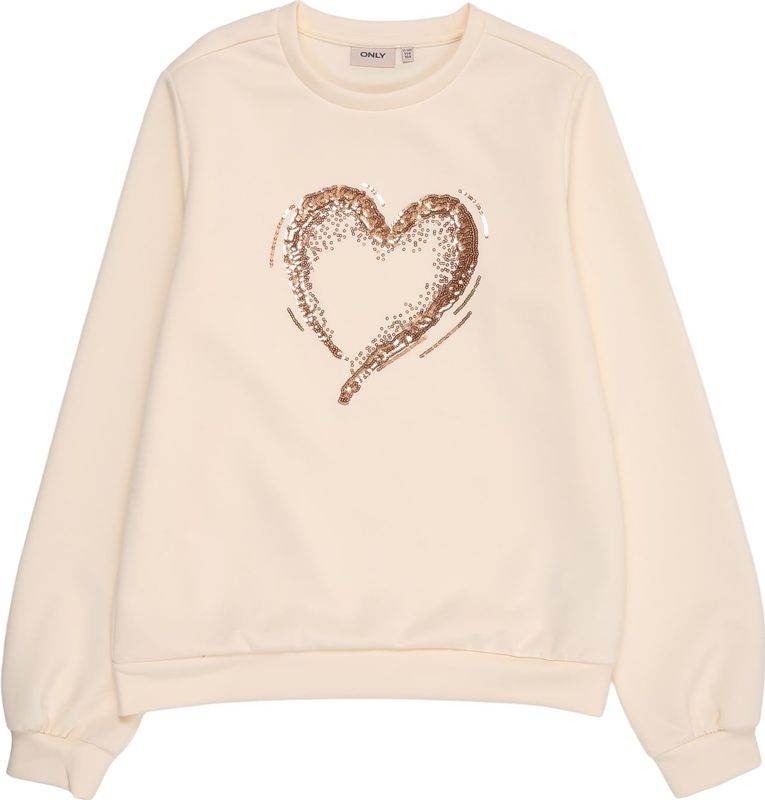 ONLY - Sweatshirt - Goud - Offwhite