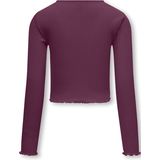 ONLY GIRLS - Crop Top - Multicolor - O-hals - Lange Mouwen - Ruche Detail