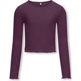 ONLY GIRLS - Crop Top - Multicolor - O-hals - Lange Mouwen - Ruche Detail