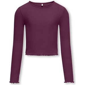 ONLY GIRLS - Top - Roze - O-hals - Lange Mouwen - Ruche Detail