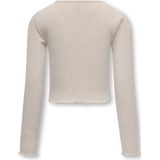 ONLY GIRLS - Crop Top - Multicolor - O-hals - Lange Mouwen - Ruche Detail