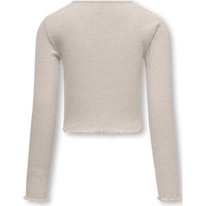 ONLY GIRLS - Crop Top - Multicolor - O-hals - Lange Mouwen - Ruche Detail