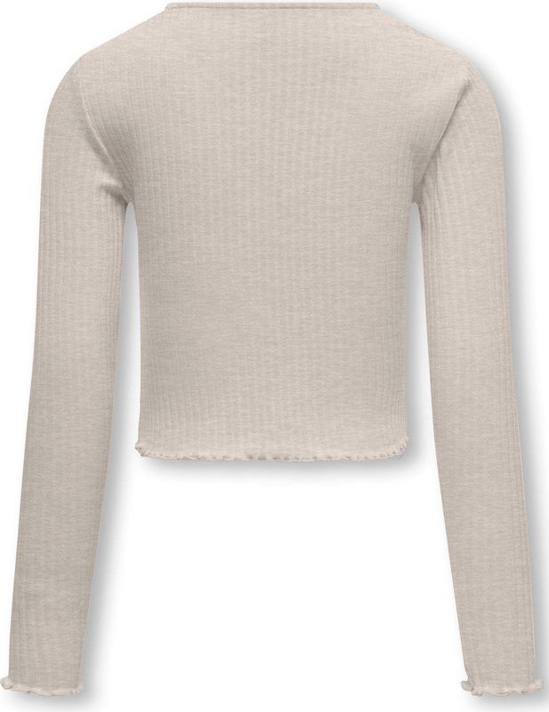 ONLY GIRLS - Crop Top - Multicolor - O-hals - Lange Mouwen - Ruche Detail