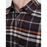 JACK & JONES - JJJames - Overhemd - Ecru - Donkerbruin - Roestrood - Zwart - Flanel - Lange Mouw