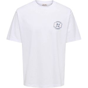 ONLY & SONS - ONSTRISTAN - T-shirt - Wit - Relaxed Pasvorm - Korte Mouwen