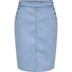 Kokerrok - Effen - Denim - Knielengte - Normale Pasvorm