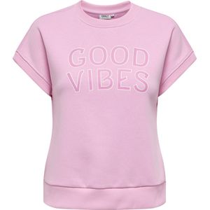 Only Onljuliette Ss Sweat Pink Good Vibes ROSE XL
