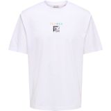 ONLY & SONS - ONSTRISTAN - T-shirt - Wit - Relaxed Pasvorm