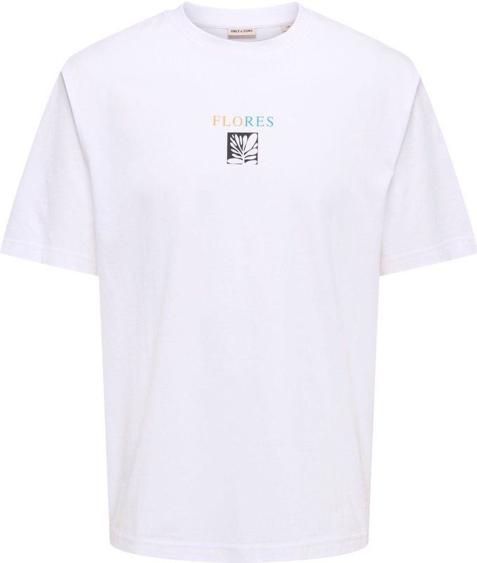 ONLY & SONS - ONSTRISTAN - T-shirt - Wit - Relaxed Pasvorm
