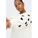 Carmacy - Sweatshirt - Zwart - O-hals - Lange Mouwen - Geborduurd Detail