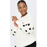 Carmacy - Sweatshirt - Zwart - O-hals - Lange Mouwen - Geborduurd Detail