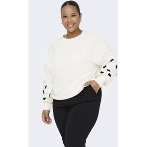 Carmacy - Sweatshirt - Zwart - O-hals - Lange Mouwen - Geborduurd Detail