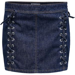 ONLY - ONLELVIRA - Spijkerrok - Denim - Korte Rits - Gevlochten Details
