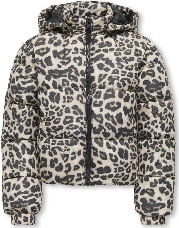 ONLY - KOGDalia - Gewatteerde Jas - Cappuccino - Dierenprint