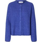 Selected - Lulu Short - Vest - Ronde Hals - Lange Mouwen - Knoopsluiting