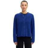 Selected - Lulu Short - Vest - Ronde Hals - Lange Mouwen - Knoopsluiting