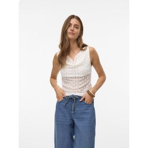 Blouse - Kanten Detail - Mouwloos - U-Hals - Regular Fit