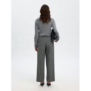 SELECTED FEMME Slfthea Ls Knit Merino O-Neck Noos, Medium grijs (grey melange), L