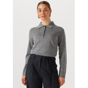 Selected - Thea - Lange Mouw Poloshirt - Gebreide Trui - Regular Fit - 100% Merinowol