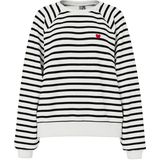 Pieces - Streep Sweater - Cloud Dancer/Black - Katoen/Polyester