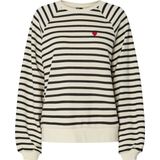 Pieces - Streep Sweater - Cloud Dancer/Black - Katoen/Polyester