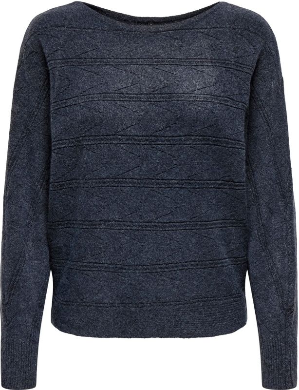 ONLY - ONLJEANETT - Gebreide Trui - Donkerblauw - Vleermuismouwen