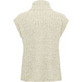 Only - Onljeanett Life Sl Rib Hghneck - Gebreid Vest - Beige - Mouwloos