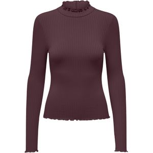 JDY - Jdyfransiska Life L/S Hi-Nck Top - Wijn - 1 stuk