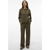 Vero Moda - Vmhali Hw Wide Pant - Kaki - Broek - Hoge Taille