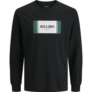 JACK&JONES - JJHAYATO TEE LS CREW NECK PLS - Zwart - Lange Mouwen Shirt