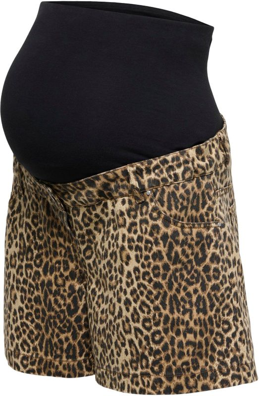 Only - OLMNaomi - Zwangerschapsjeans - Bruin - Dierenprint - Kort