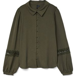 VERO MODA - VMALVA LACE LS SHIRT - Blouse - Dames - Lange Mouwen - Kanten Detail
