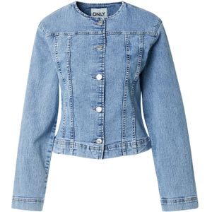 Denim Jas - Blauw - Katoen - Gespreide Kraag