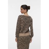 VERO MODA - VMNANCY - Gebreid Vest - Camel - Dierenprint
