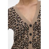 VERO MODA - VMNANCY - Gebreid Vest - Camel - Dierenprint