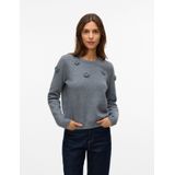 Vero Moda - Vmrose Ls O-neck Pullover - Medium Grey Melange - Dames Trui