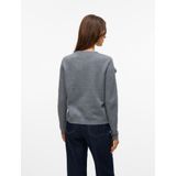 Vero Moda - Vmrose Ls O-neck Pullover - Medium Grey Melange - Dames Trui