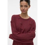 Vero Moda - Vmrose Ls O-neck Pullover - Syrah/melange - Dames Trui