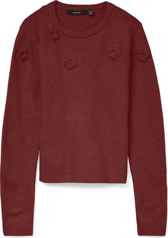 Vero Moda - Vmrose Ls O-neck Pullover - Syrah/melange - Dames Trui