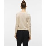 Gebreide Pullover - O-hals - Korte Mouwen - Parel Versiering - Regular Fit