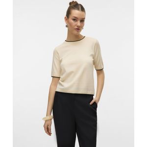 Gebreide Pullover - O-hals - Korte Mouwen - Regular Fit