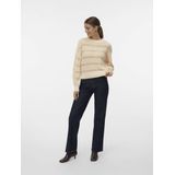 Vero Moda - Vmlona Ls O-neck Pullover - Beige - Gebreide Trui