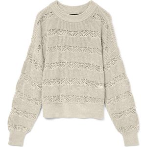 Vero Moda - Vmlona Ls O-neck Pullover - Beige - Gebreide Trui