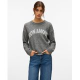 Vero Moda - Vmamoremio Ls O-neck Pullover - Zilver - Dames